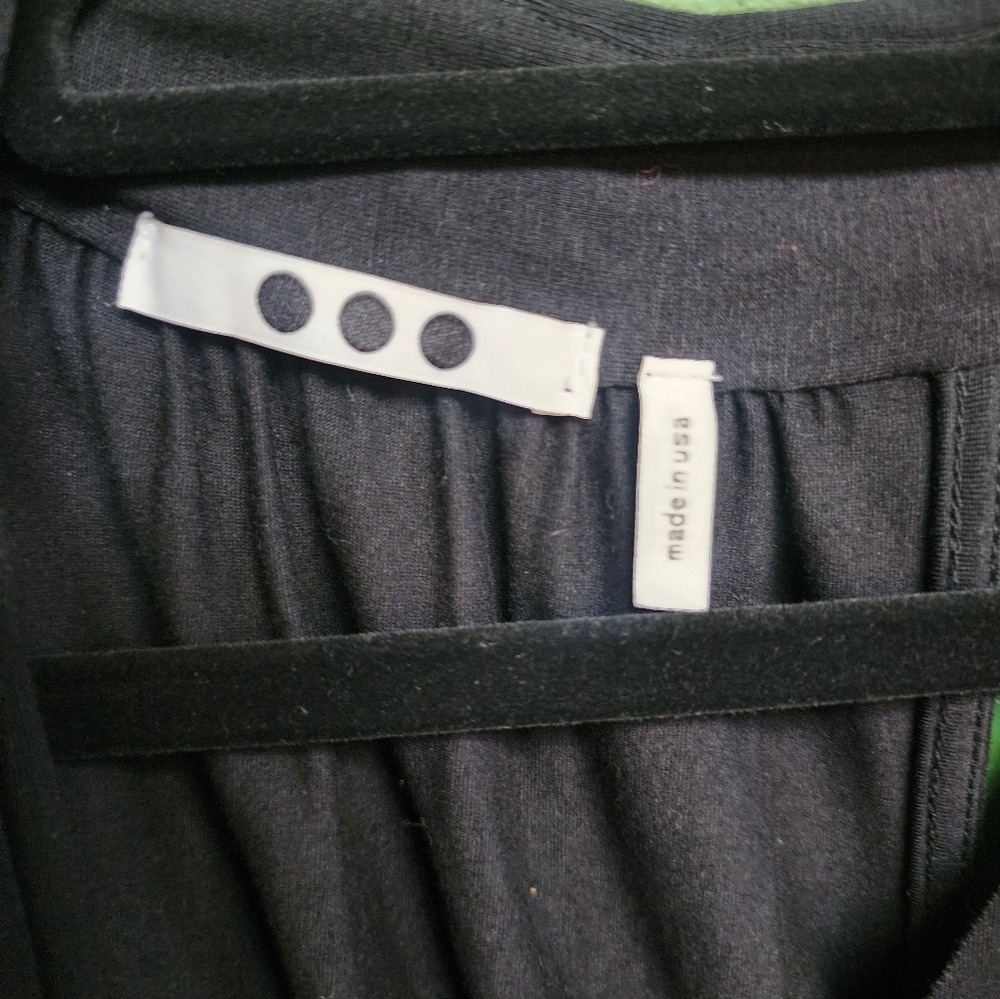 Three Dots Black Draped Sleeveless Top | Made in USA | Minimalist - Picture 2 of 3
